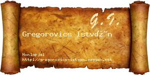 Gregorovics István névjegykártya